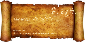Harangi Ádám névjegykártya
